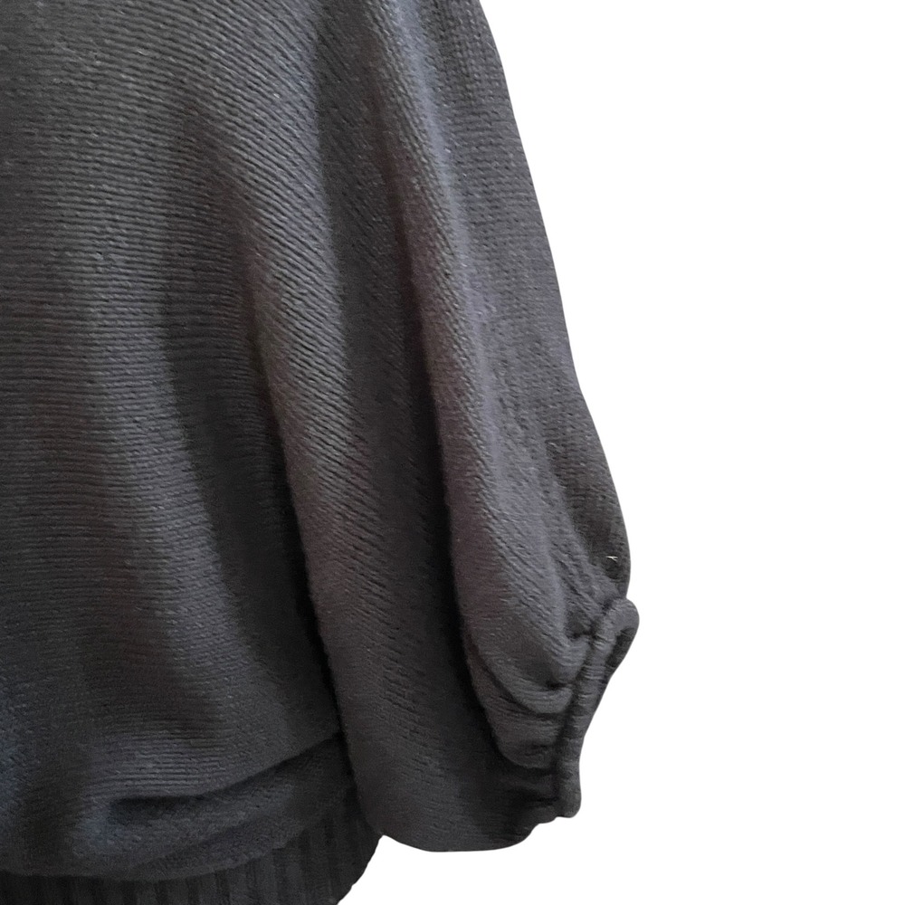 Vtg Moda Intl Black Chunky Knit Sweater Wrap Plunge M 90s Y2K Oversized Grunge - Picture 9 of 16